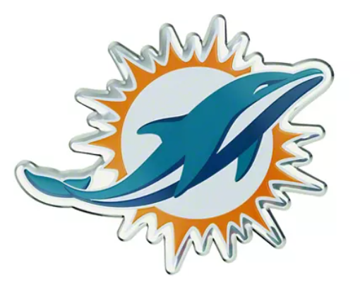 MIAMI DOLPHINS EMBOSSED COLOR EMBLEM