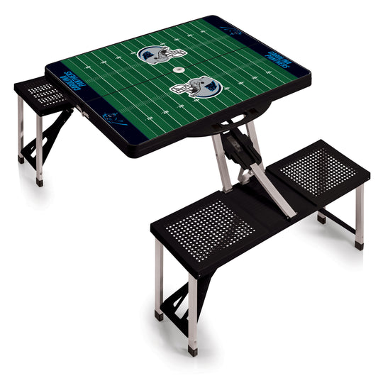 Carolina Panthers - Picnic Table Portable Folding Table with Seats - Football Field Style