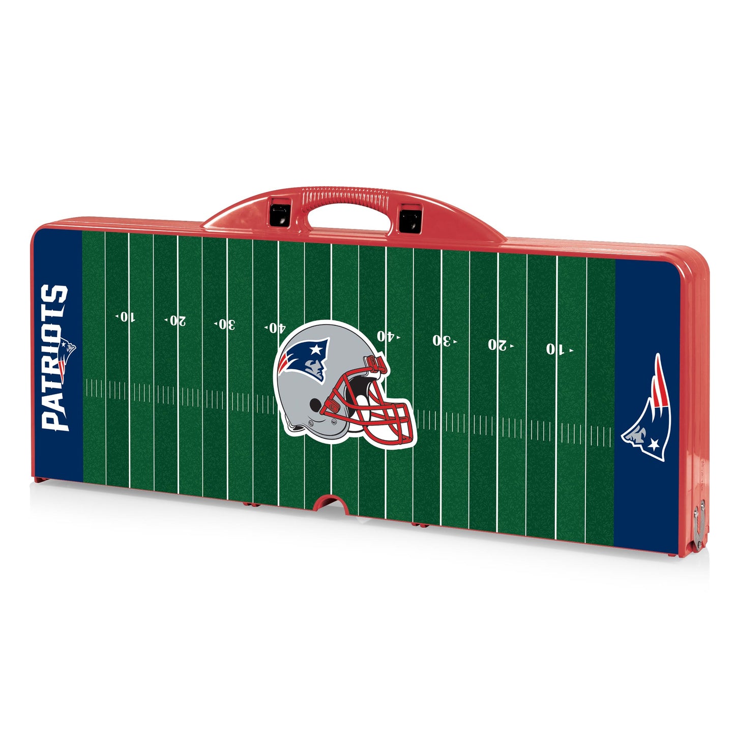 New England Patriots - Picnic Table Portable Folding Table with Seats - Football Field Style