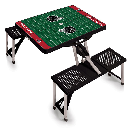 Atlanta Falcons - Picnic Table Portable Folding Table with Seats - Football Field Style