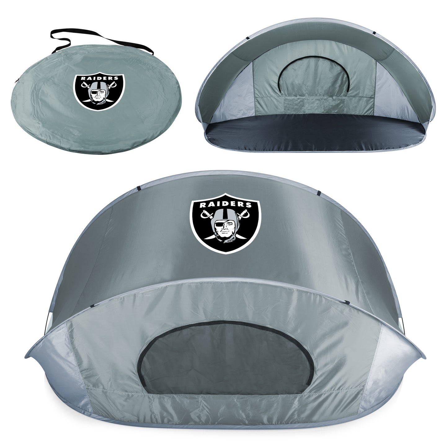 Las Vegas Raiders Manta Portable Beach Tent, (Gray with Black Accents)