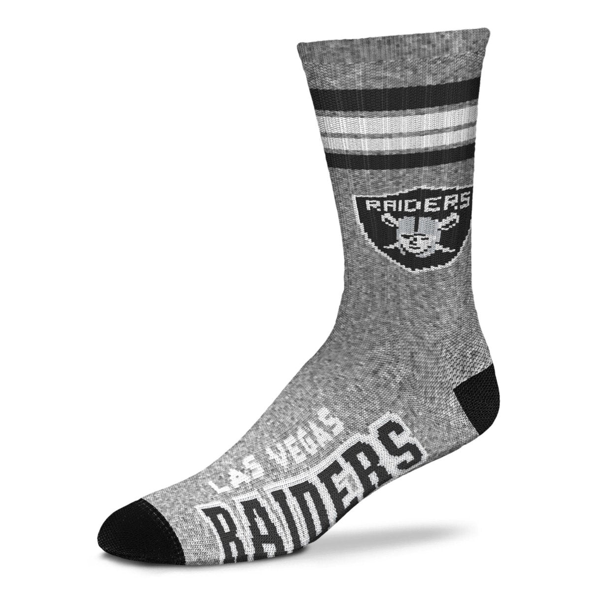 Las Vegas Raiders 4 Stripe Duece Sock Alternate-Large-Charcoal
