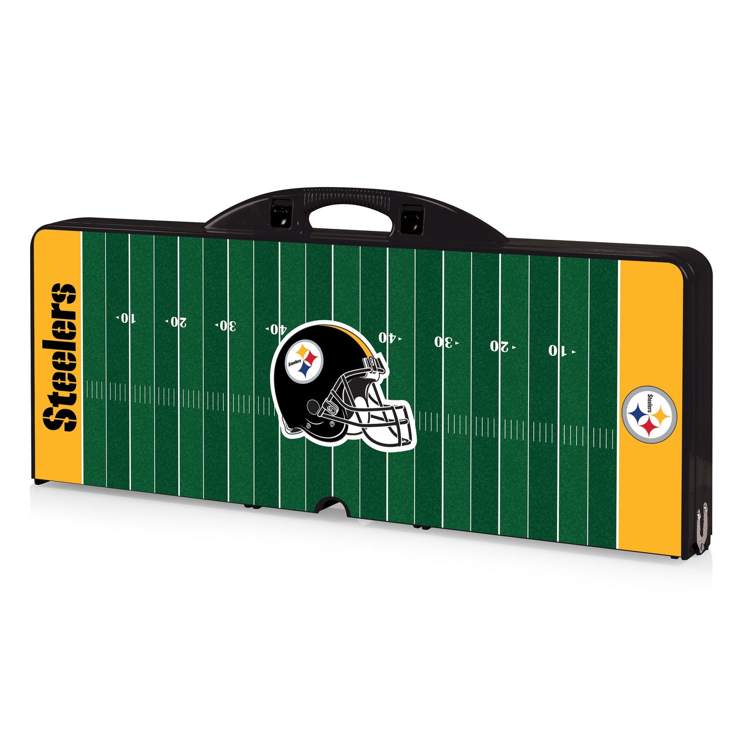Pittsburgh Steelers - Picnic Table Portable Folding Table with Seats - Football Field Style