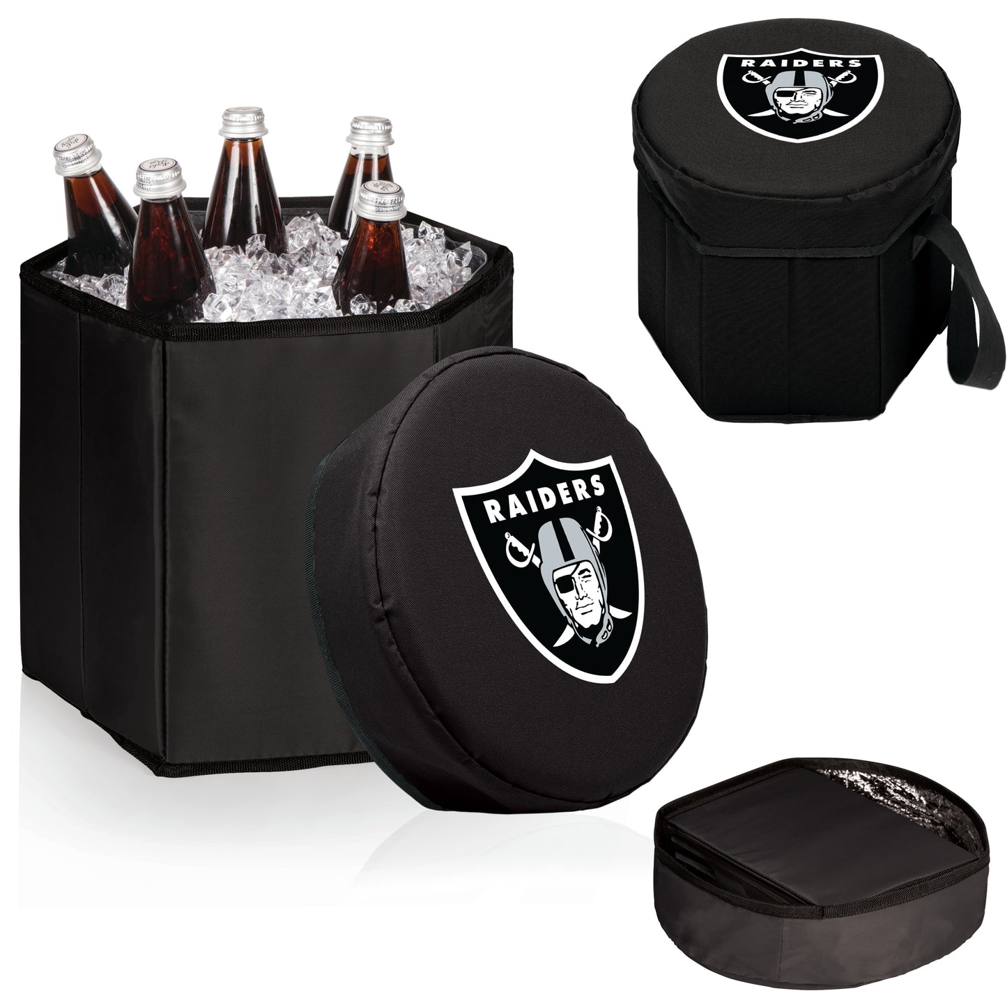 Las Vegas Raiders Bongo Portable Cooler & Seat, (Black)