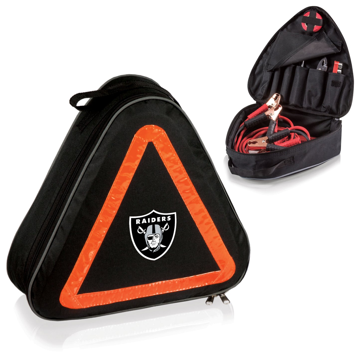 Las Vegas Raiders Roadside Emergency Car Kit, (Black with Orange Accents)