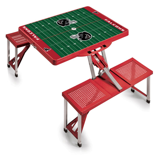 Atlanta Falcons - Picnic Table Portable Folding Table with Seats - Football Field Style