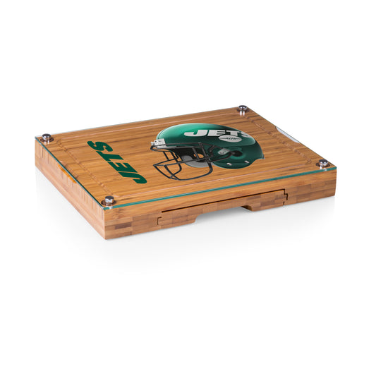 New York Jets - Concerto Glass Top Cheese Cutting Board & Tools Set