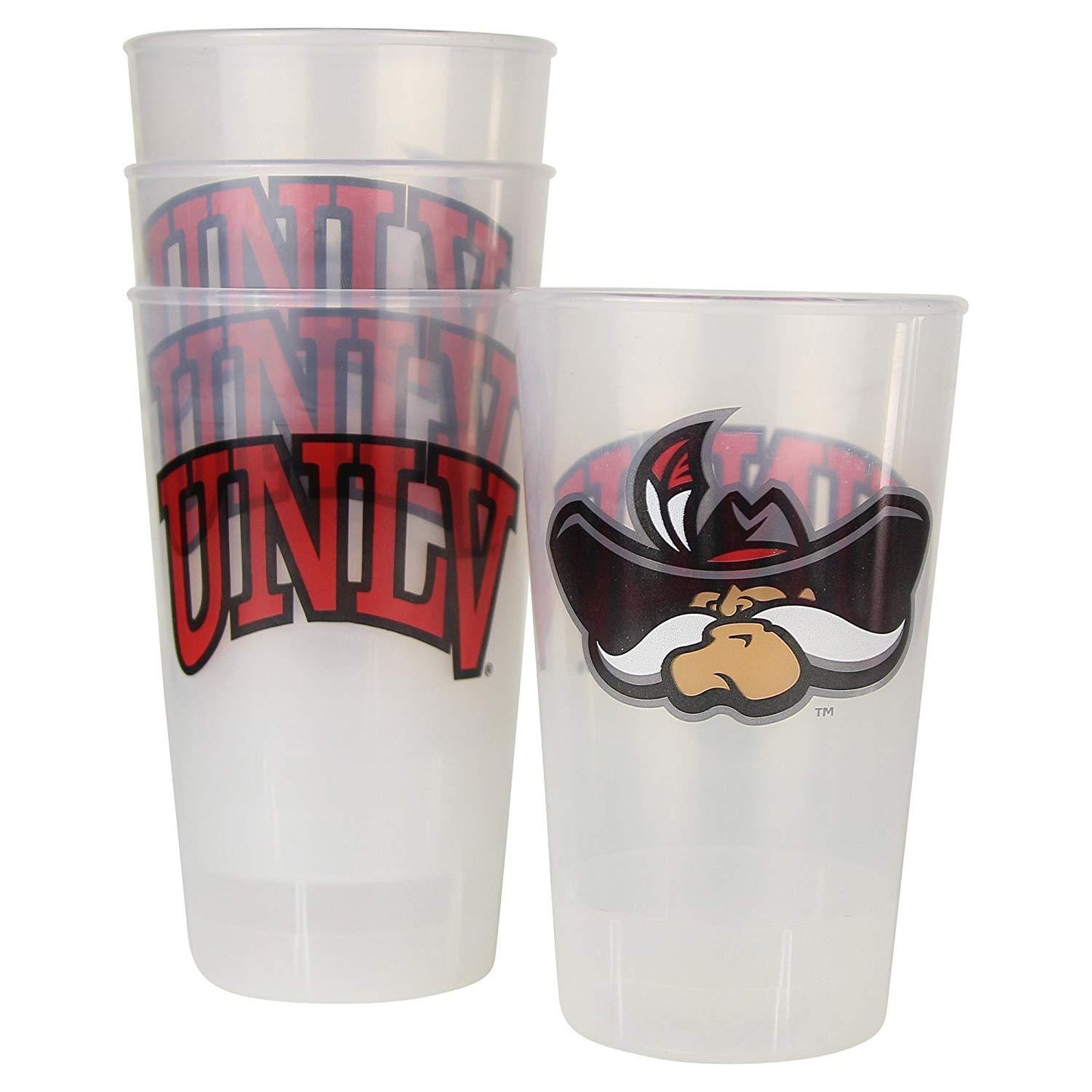 UNLV Rebels Frosted Plastic Tailgating Cups, 16oz.(4-Pack)