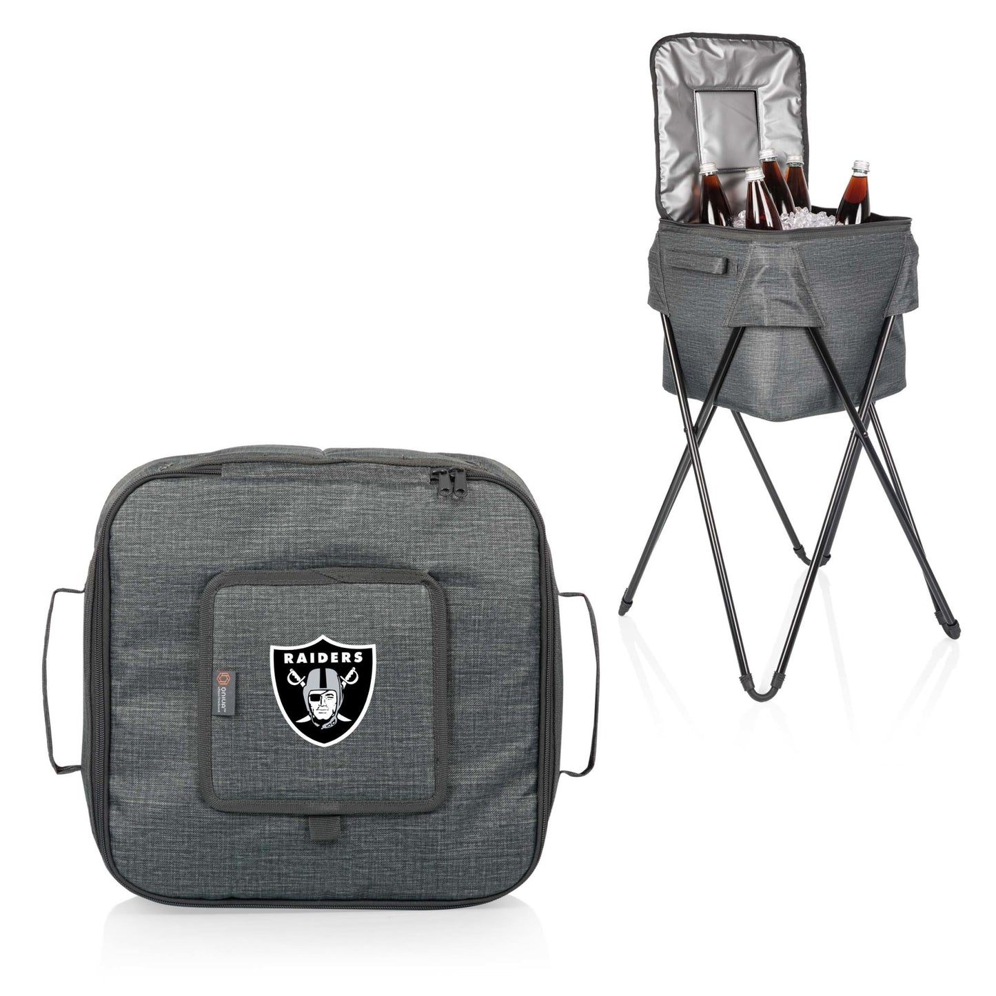 Las Vegas Raiders Camping Party Cooler with Stand, (Heathered Gray)