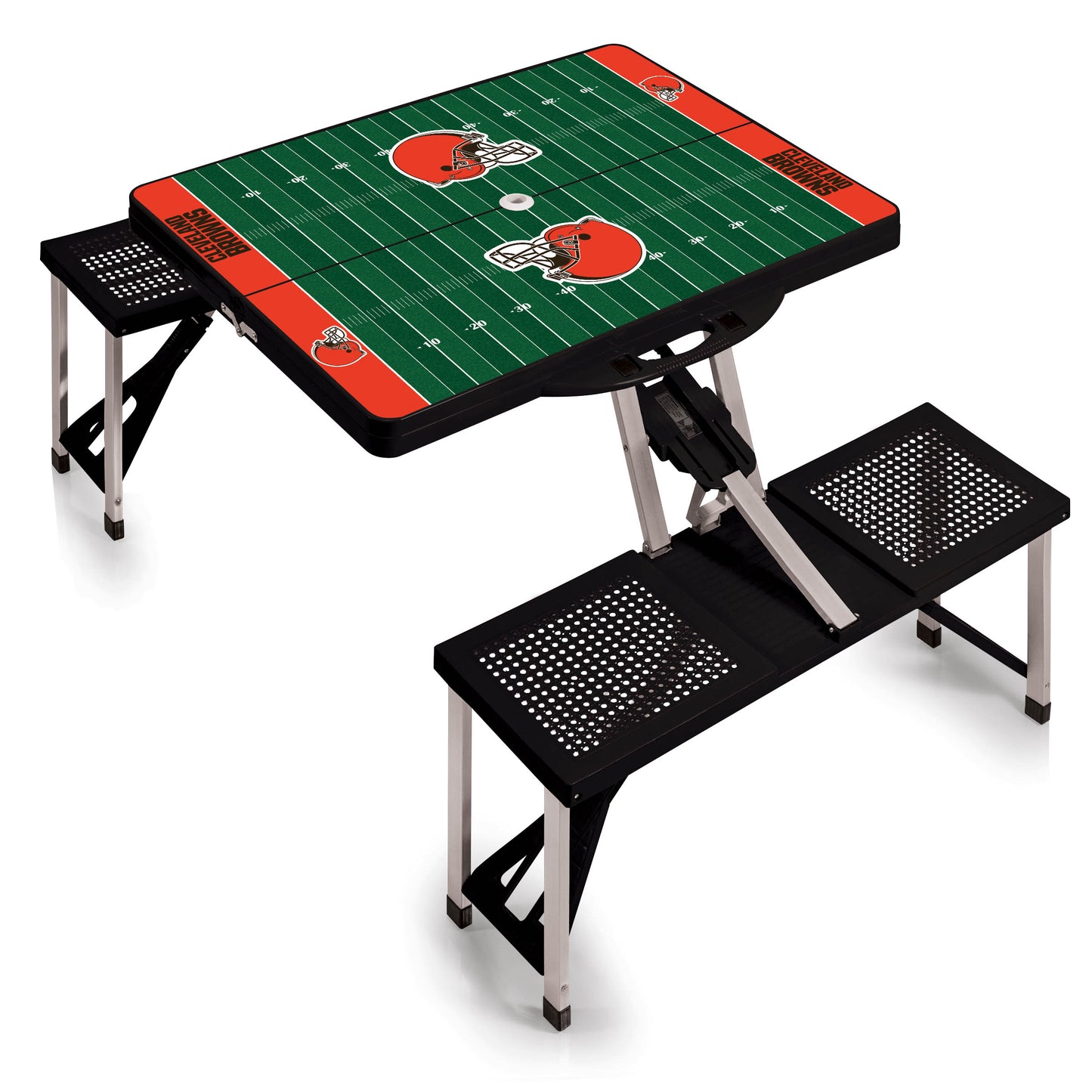 Cleveland Browns - Picnic Table Portable Folding Table with Seats - Football Field Style