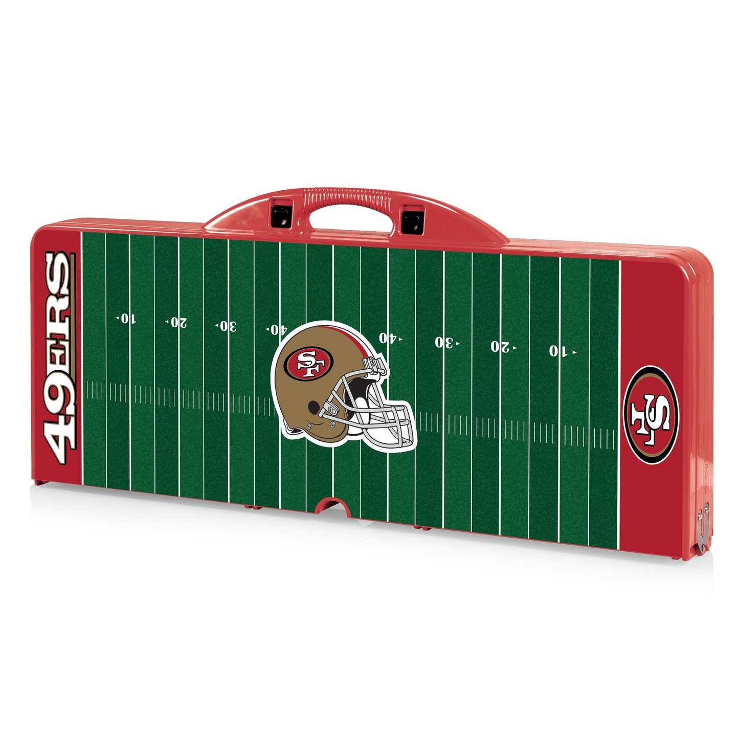 San Francisco 49ers - Picnic Table Portable Folding Table with Seats - Football Field