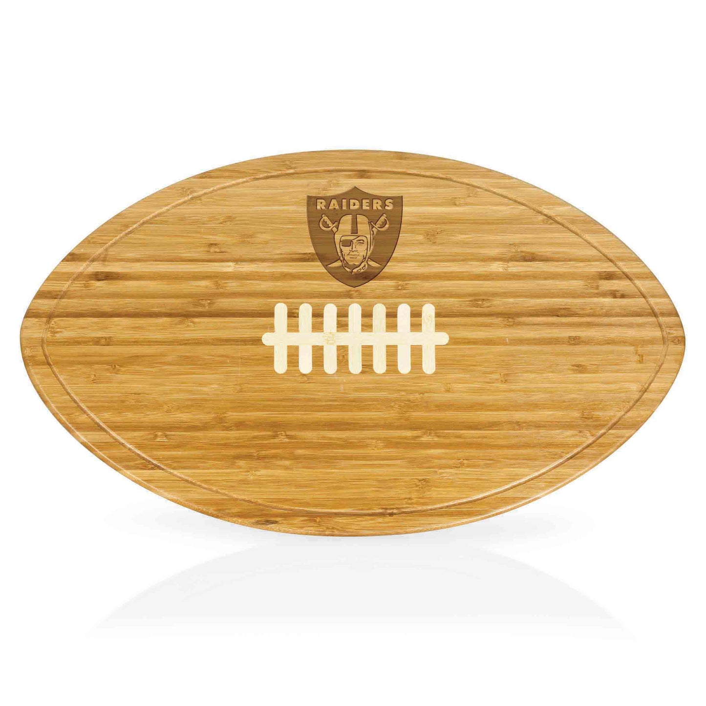 Las Vegas Raiders Kickoff Football Cutting Board & Serving Tray, (Bamboo)