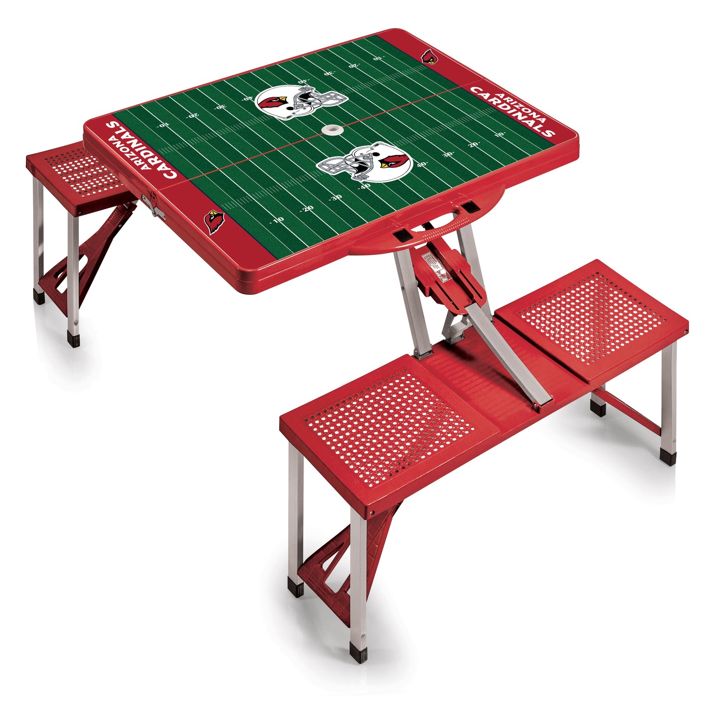 Arizona Cardinals - Picnic Table Portable Folding Table with Seats - Football Field
