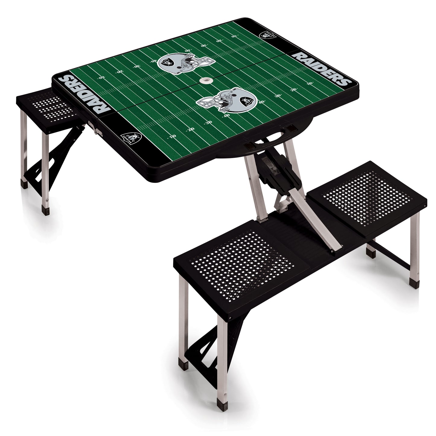 Las Vegas Raiders - Picnic Table Portable Folding Table with Seats - Football Field