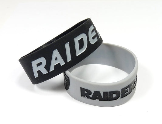 Raiders Rubber Game Day 2pk Wide Bracelets