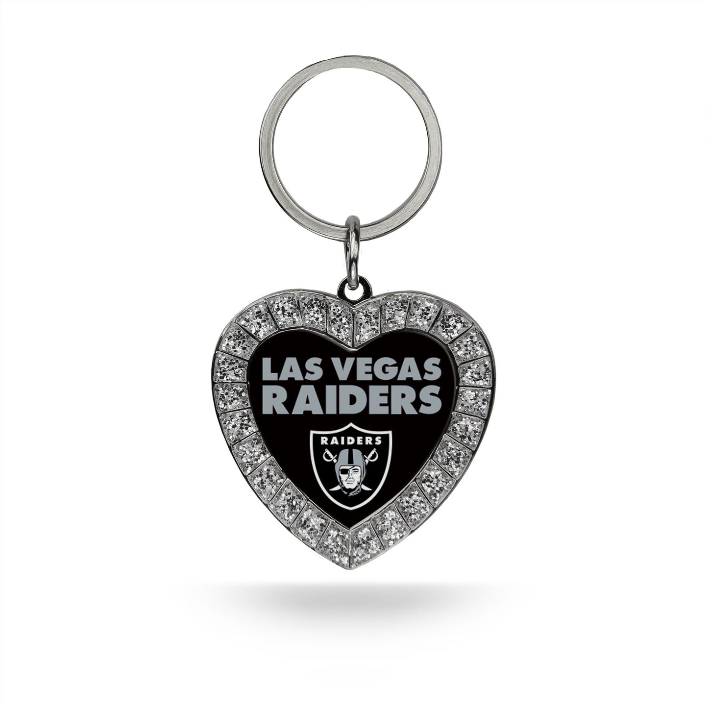Las Vegas Raiders Rhinestone Heart Keychain