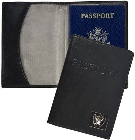 Las Vegas Raiders Leather RFID Passport Cover