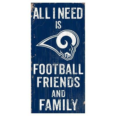 Los Angeles Rams Football, Friends and Family Wooden Sign