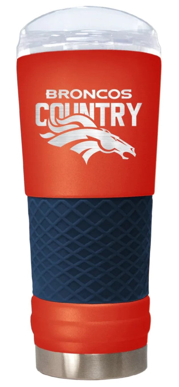 DENVER BRONCOS "THE DRAFT" 24oz. STAINLESS STEEL TRAVEL TUMBLER - RALLY CRY