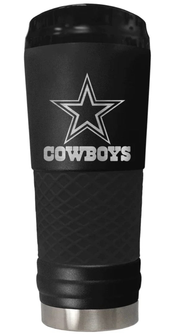 DALLAS COWBOYS "THE DRAFT" 24oz STAINLESS STEEL TRAVEL TUMBLER - STEALTH