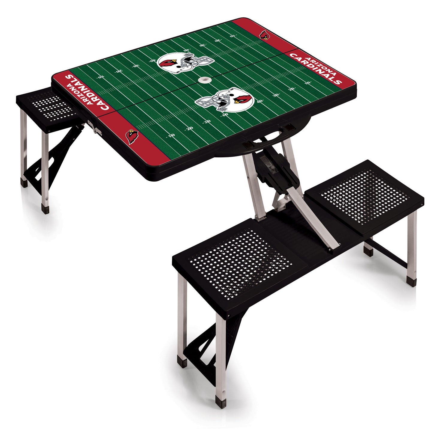 Arizona Cardinals - Picnic Table Portable Folding Table with Seats - Football Field