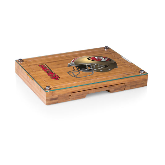 San Francisco 49ers - Concerto Glass Top Cheese Cutting Board & Tools Set
