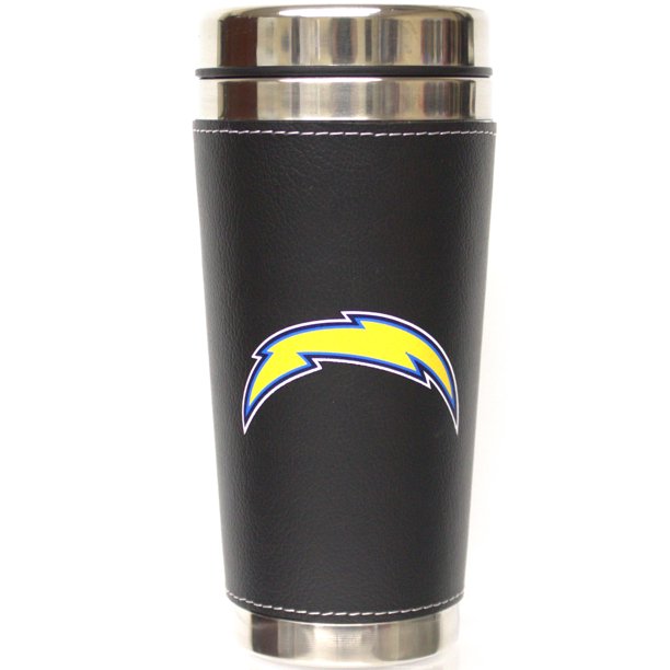 Los Angeles Chargers 16 oz. Leather Wrap Stainless Steel Travel Tumbler