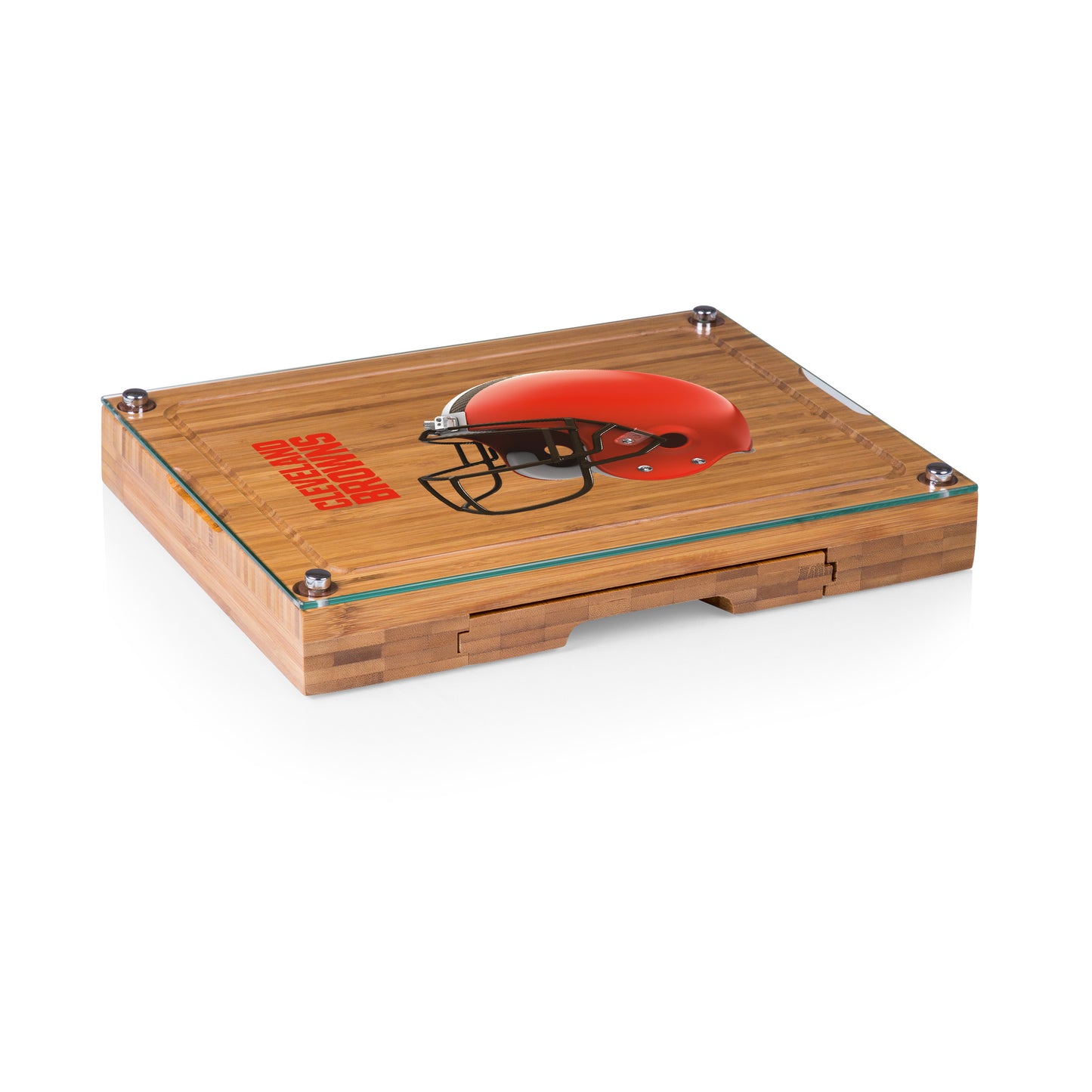 Cleveland Browns - Concerto Glass Top Cheese Cutting Board & Tools Set