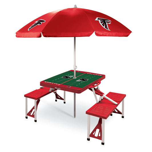 Atlanta Falcons - Picnic Table Portable Folding Table with Seats and Umbrella