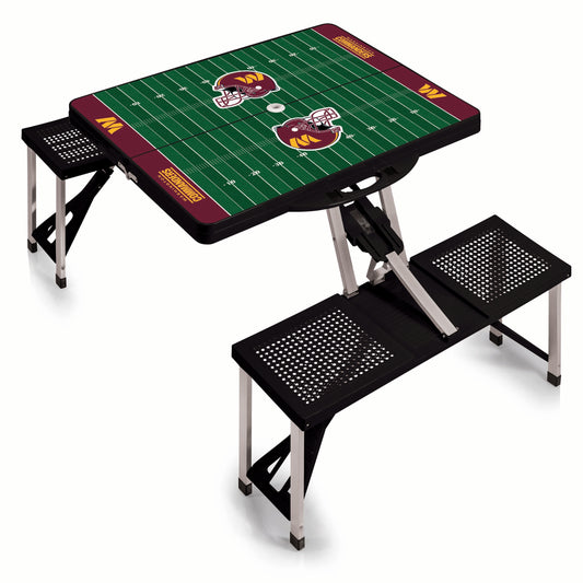 Washington Commanders - Picnic Table Portable Folding Table with Seats - Football Field Style