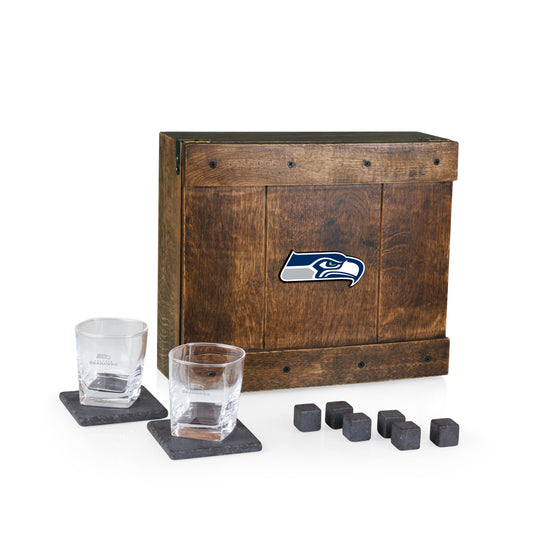 Seattle Seahawks - Whiskey Box Gift Set